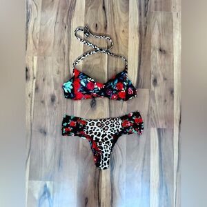 Double Face Ruched Brazilian Bikini Bottoms Nizza and Top.